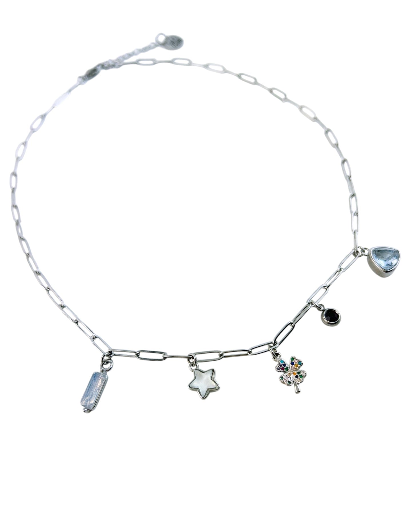 Four Leaf Clover Charm Necklace - Silver - Velora Luxury Fashion