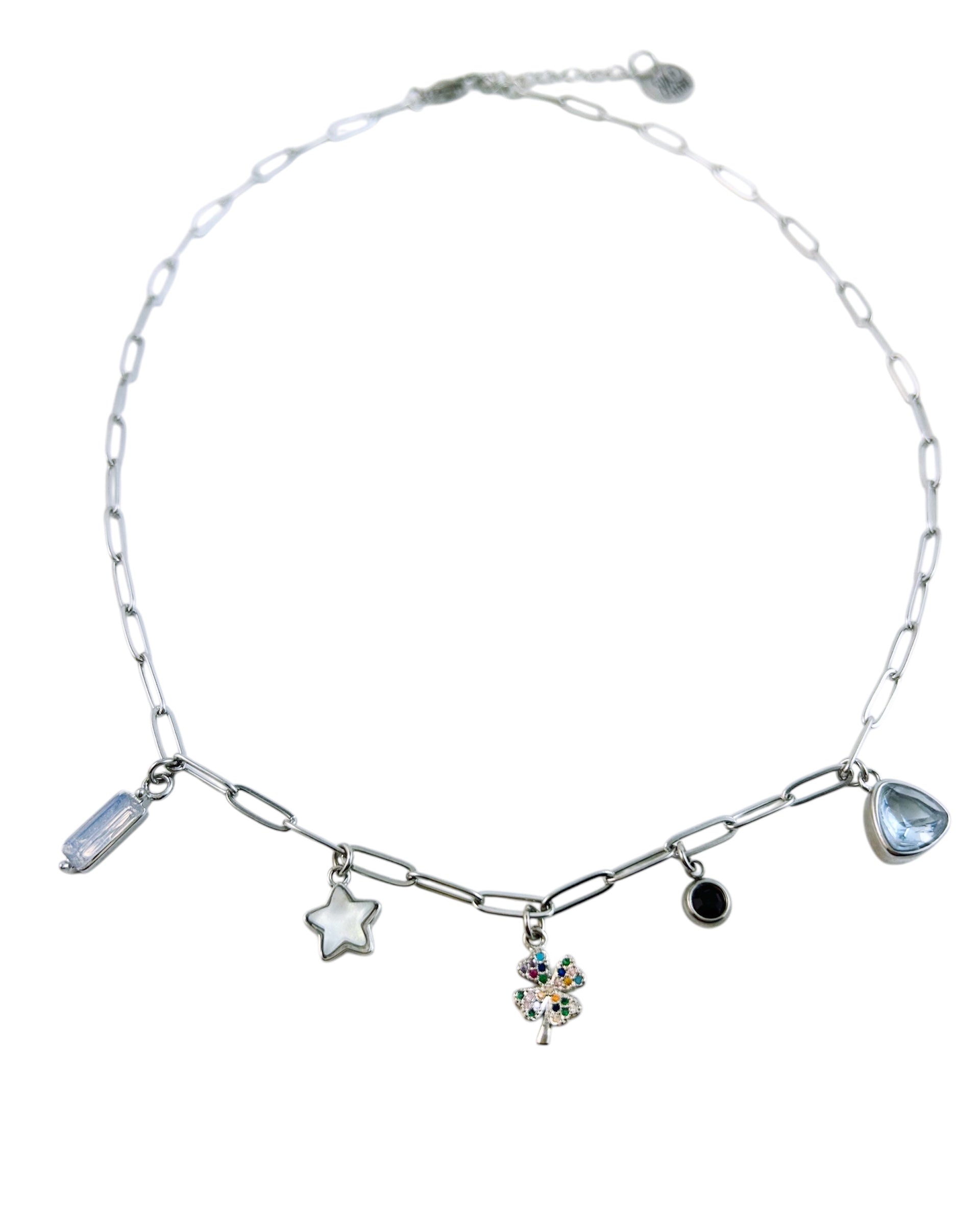 Four Leaf Clover Charm Necklace - Silver - Velora Luxury Fashion