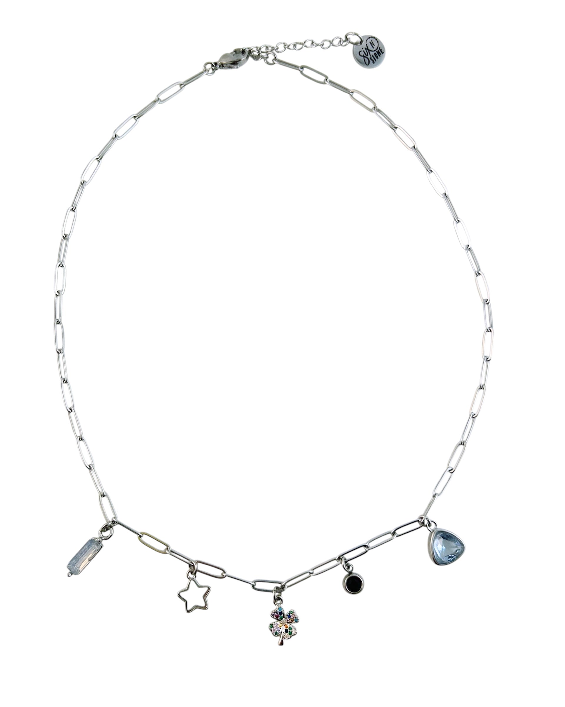 Four Leaf Clover Charm Necklace - Silver - Velora Luxury Fashion