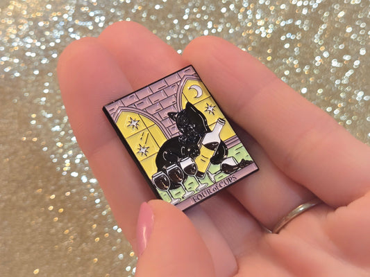 "Four of Cups" Cat Tarot Card | Collectible Pin - Velora Luxury Fashion