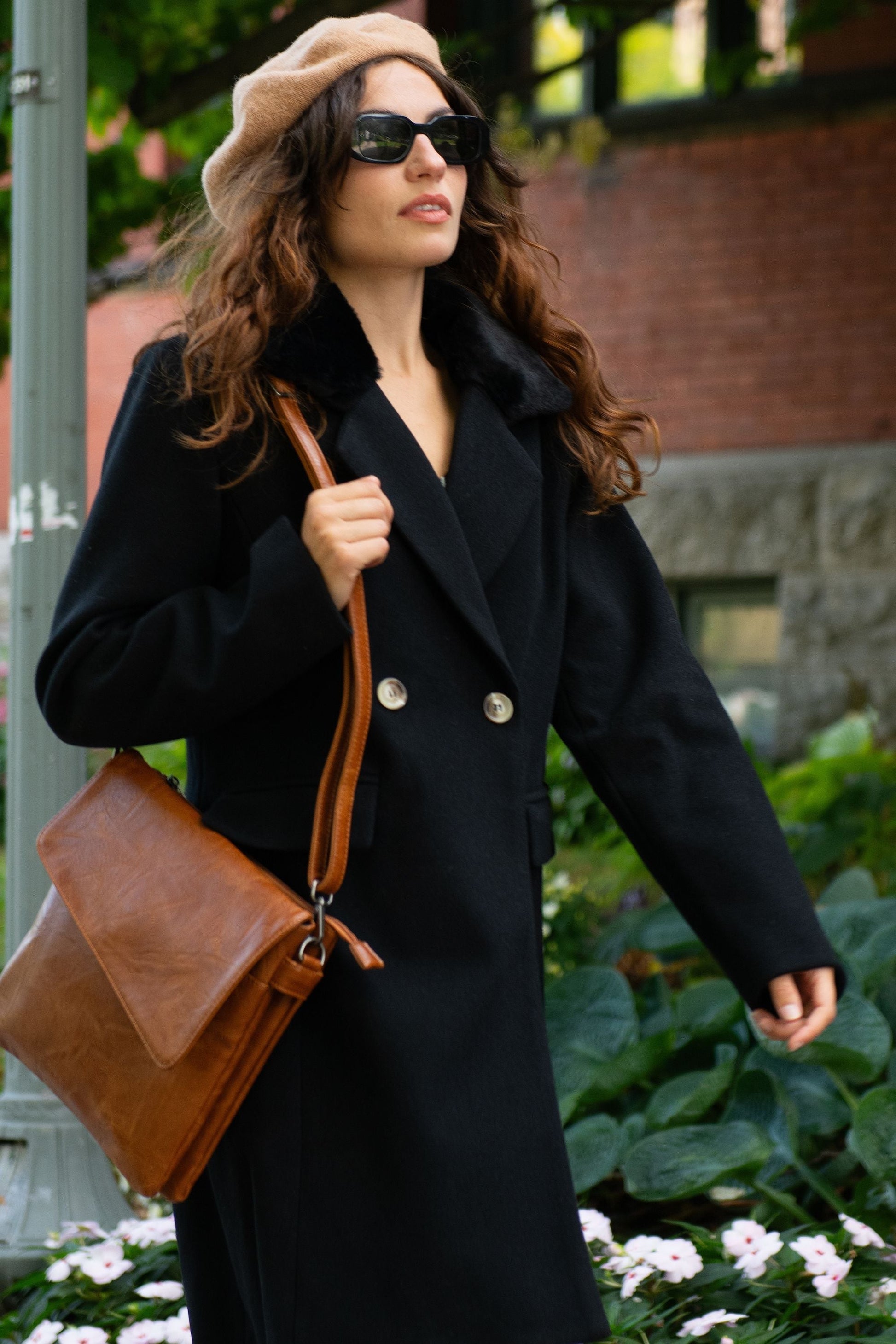 Freja Double Breasted Coat Notched Lapel Elegant Warm Chic - Velora Luxury Fashion