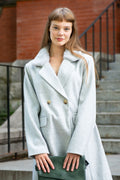 Freja Double Breasted Coat Notched Lapel Elegant Warm Chic - Velora Luxury Fashion