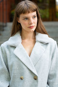 Freja Double Breasted Coat Notched Lapel Elegant Warm Chic - Velora Luxury Fashion
