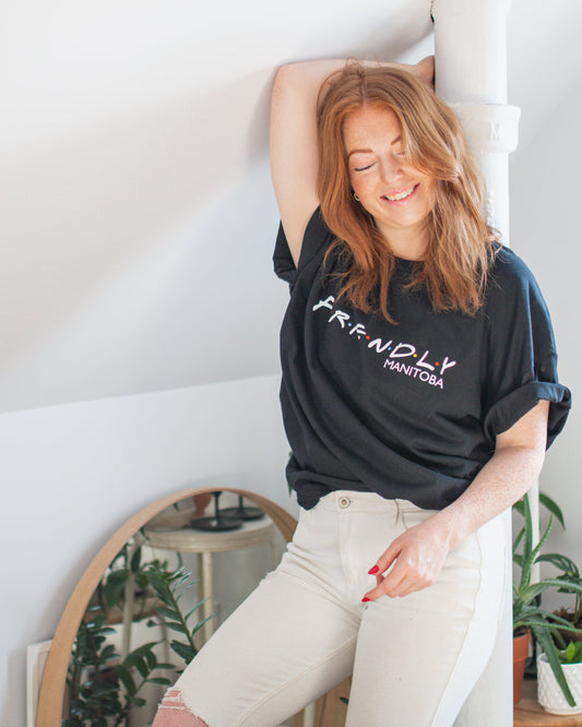 Friendly Manitoba Black T-shirt - Velora Luxury Fashion