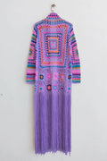 Fringe Tied Long Sleeve Cardigan - Velora Luxury Fashion
