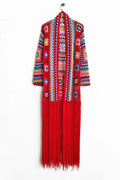 Fringe Tied Long Sleeve Cardigan - Velora Luxury Fashion