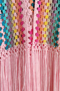 Fringe Tied Long Sleeve Cardigan - Velora Luxury Fashion