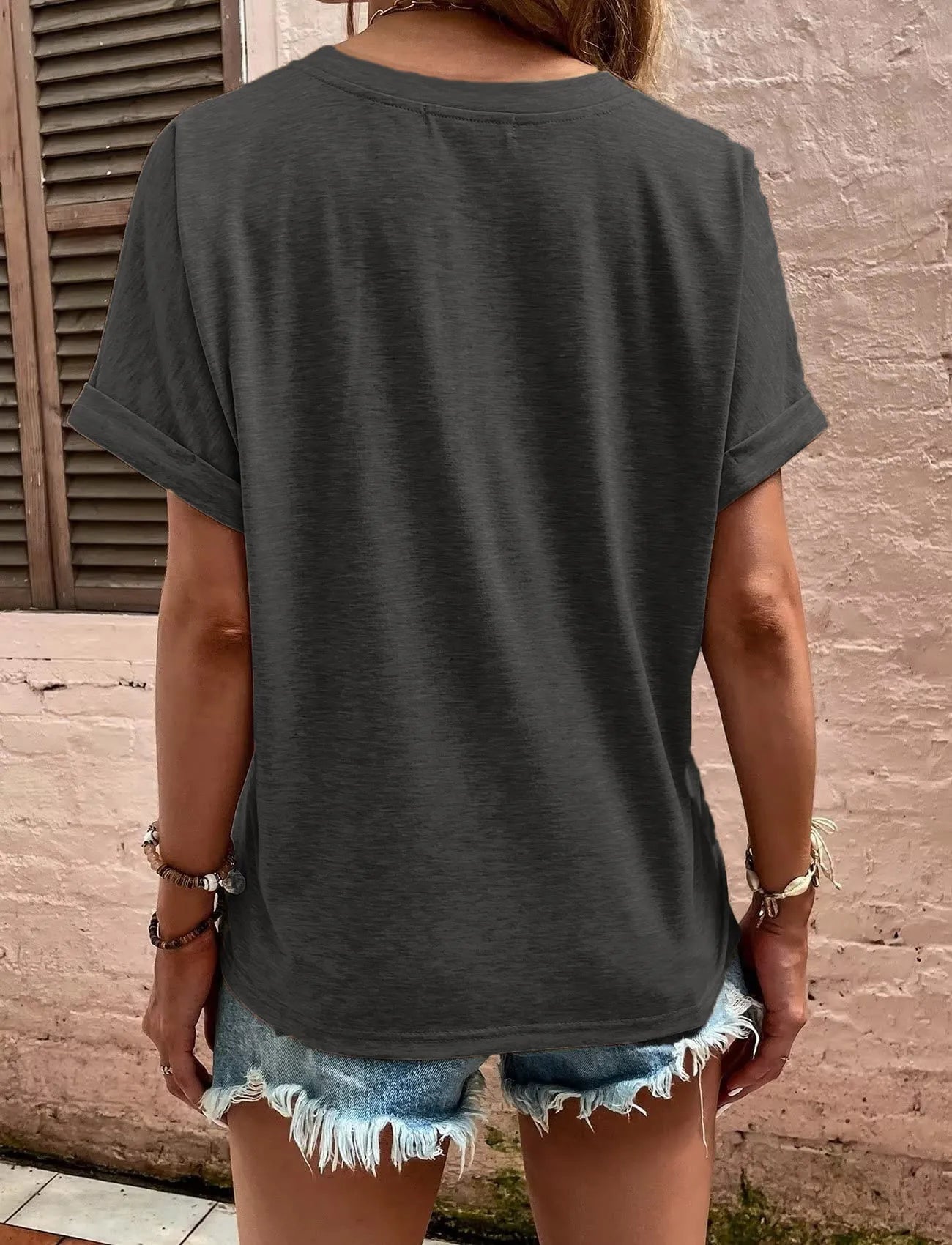 Full Size Casual Notched Short Sleeve Blouse Plus Size - Velora Luxury Fashion