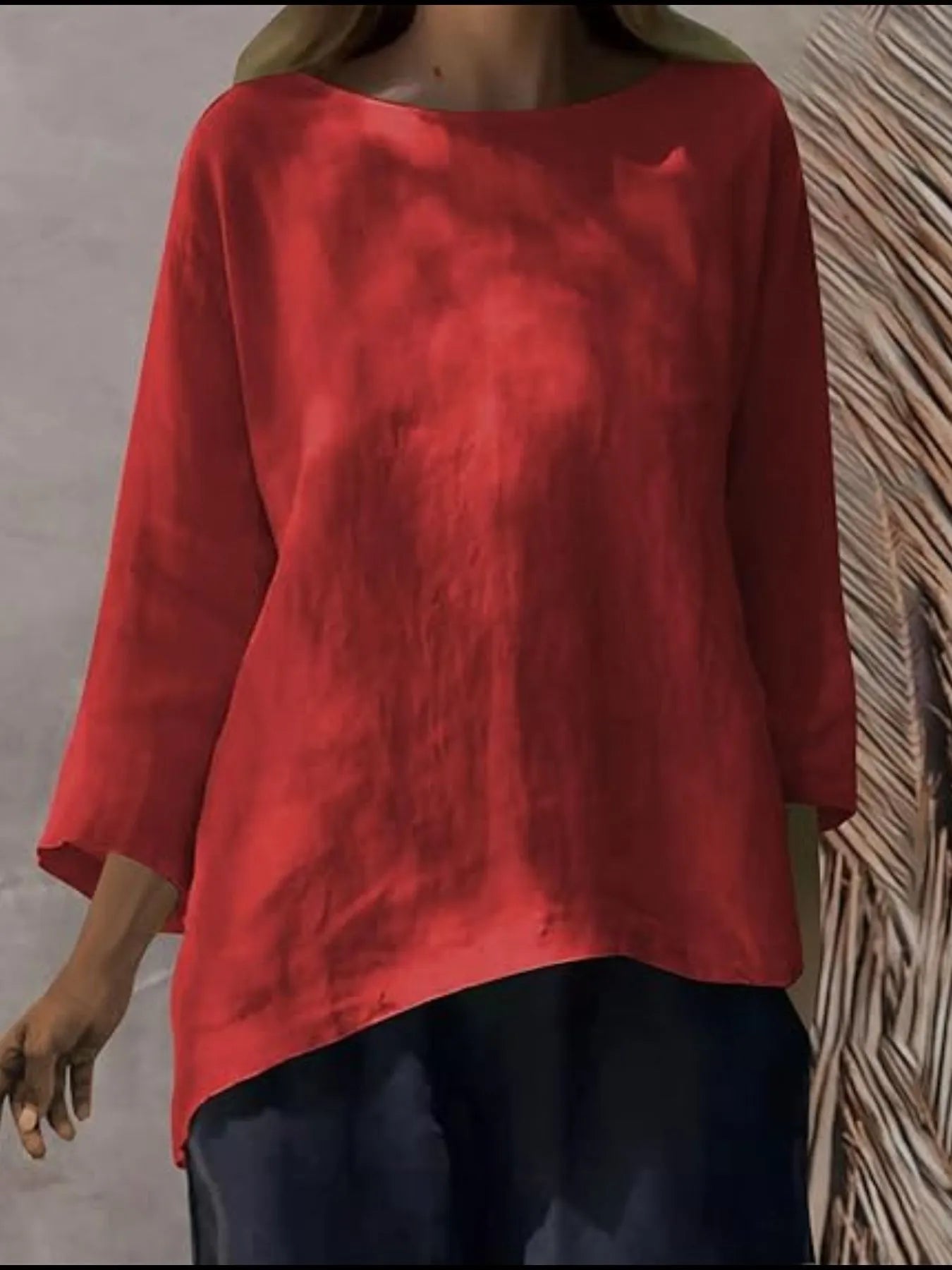 Full Size Round Neck Relaxed Fit Blouse Plus Size - Velora Luxury Fashion