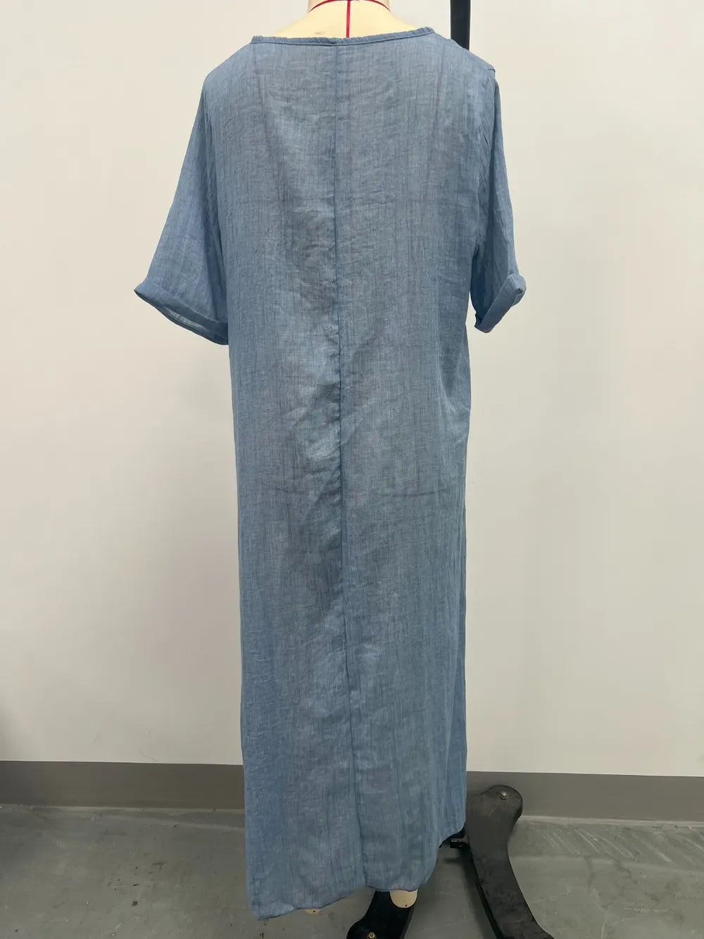 Full Size V-Neck Short Sleeve Midi Dress Plus Size - Velora Luxury Fashion