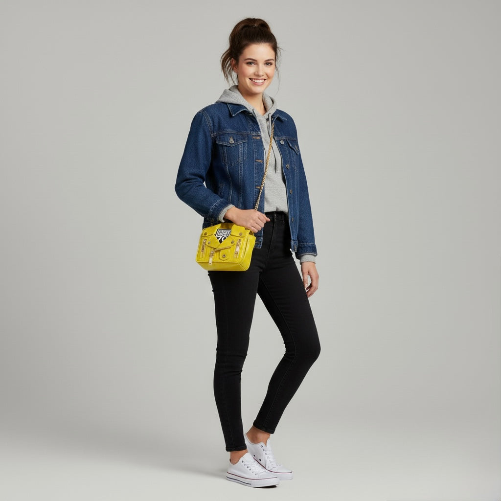 NOVA Mini Leather Crossbody Bag with Chain Strap - Velora