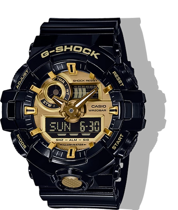 CASIO G-Shock Analog-Digital Black/Gold | GA710GB-1A