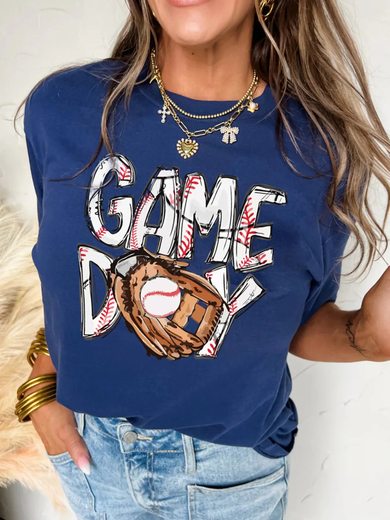GAME DAY Graphic Short Sleeve T Shirt - Velora Luxury Fashion