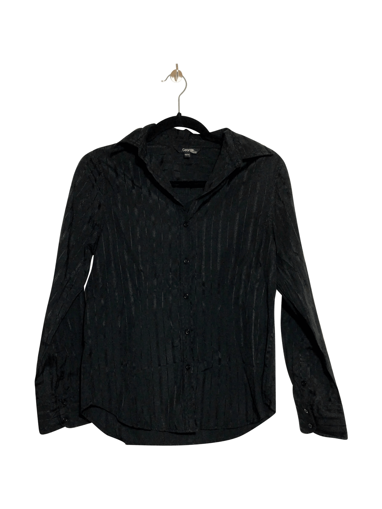 GEORGE Regular fit Button-down Top in Black - XS - Velora