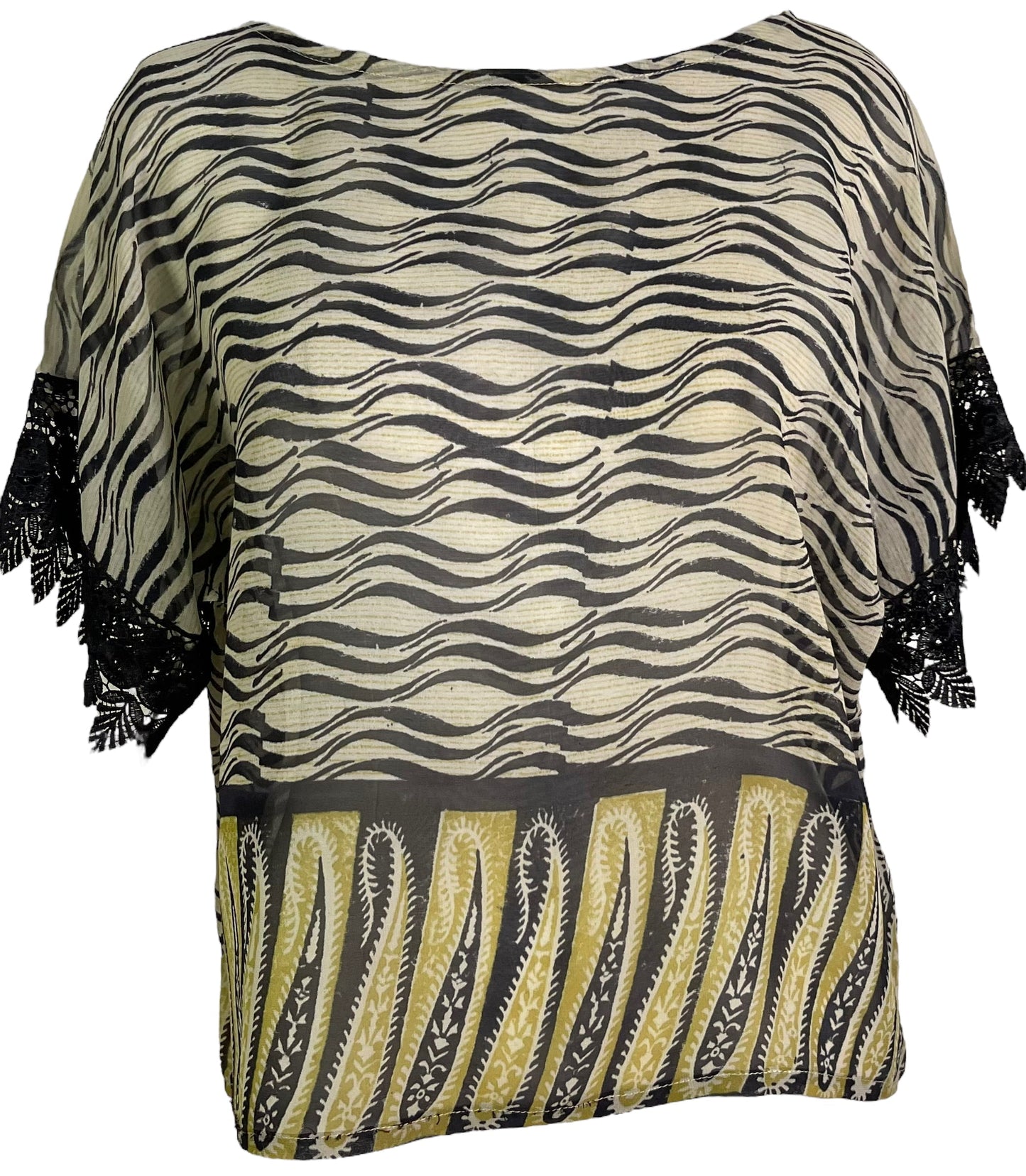 PRG6293 Sheer Avatar Pure Silk Boxy Top - Velora