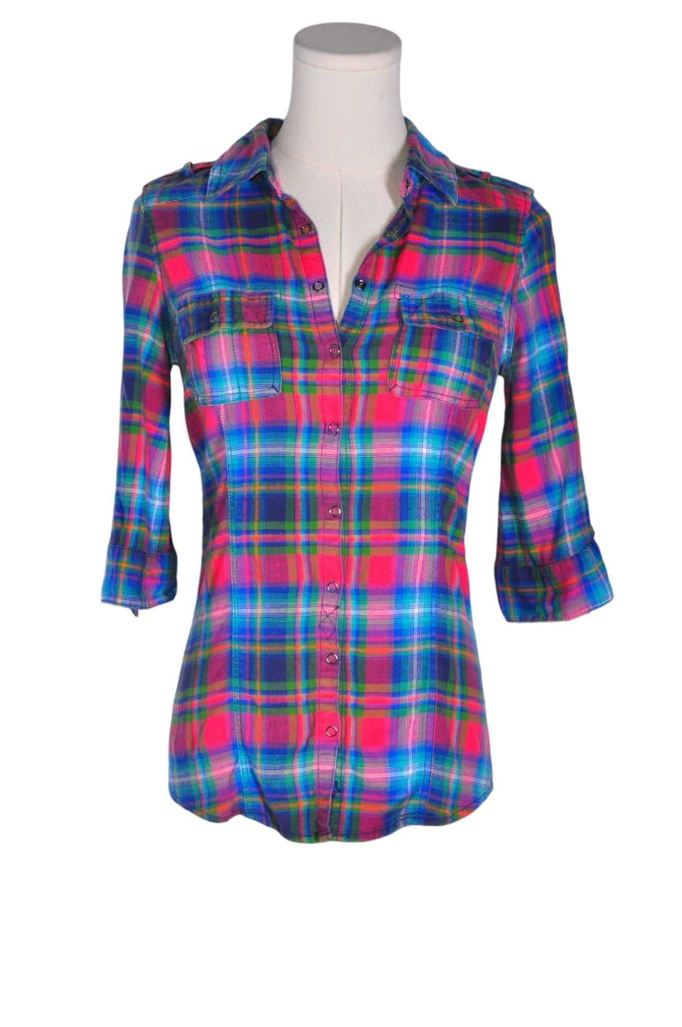GRG DENIM Women Button Down Tops Regular fit in Blue - XS - Velora Luxury Fashion