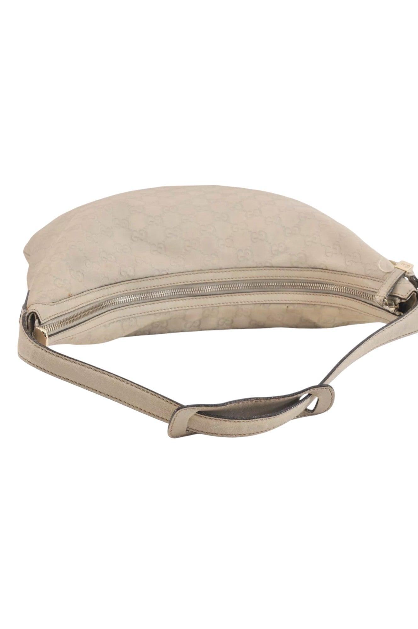 GUCCI Princy Guccissima GG Leather Shoulder Bag 162882 White 7406K - Velora Luxury Fashion