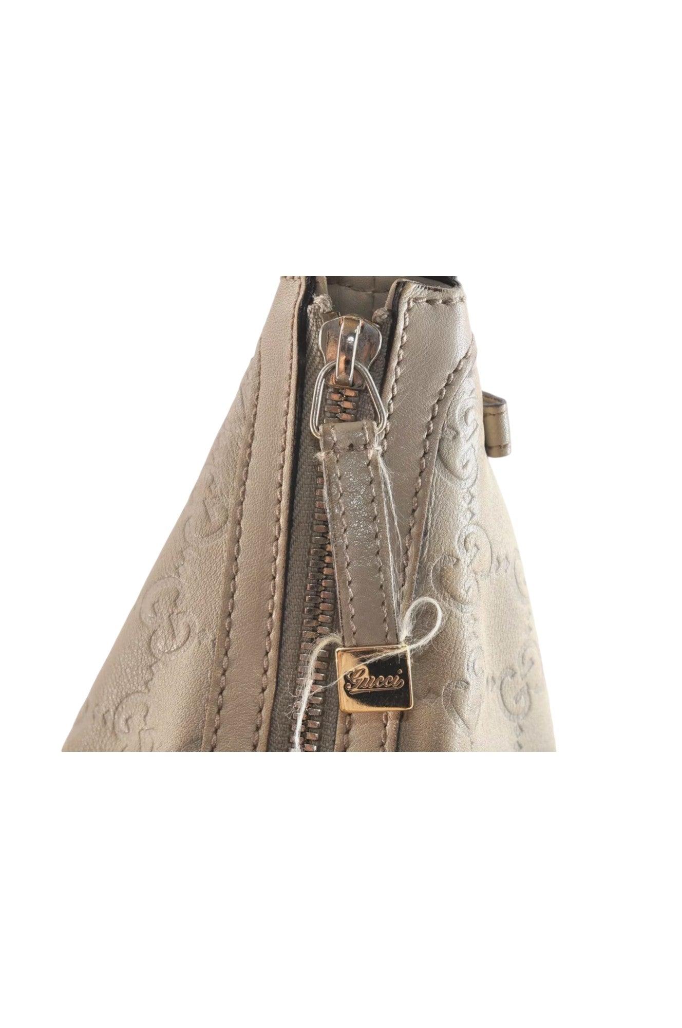 GUCCI Princy Guccissima GG Leather Shoulder Bag 162882 White 7406K - Velora Luxury Fashion