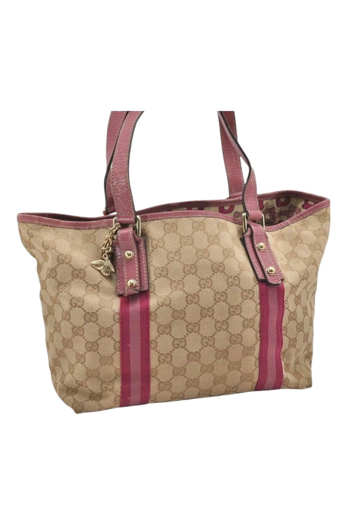 GUCCI Sherry Line Shoulder Tote Bag GG Canvas Leather Beige 7192K - Velora Luxury Fashion