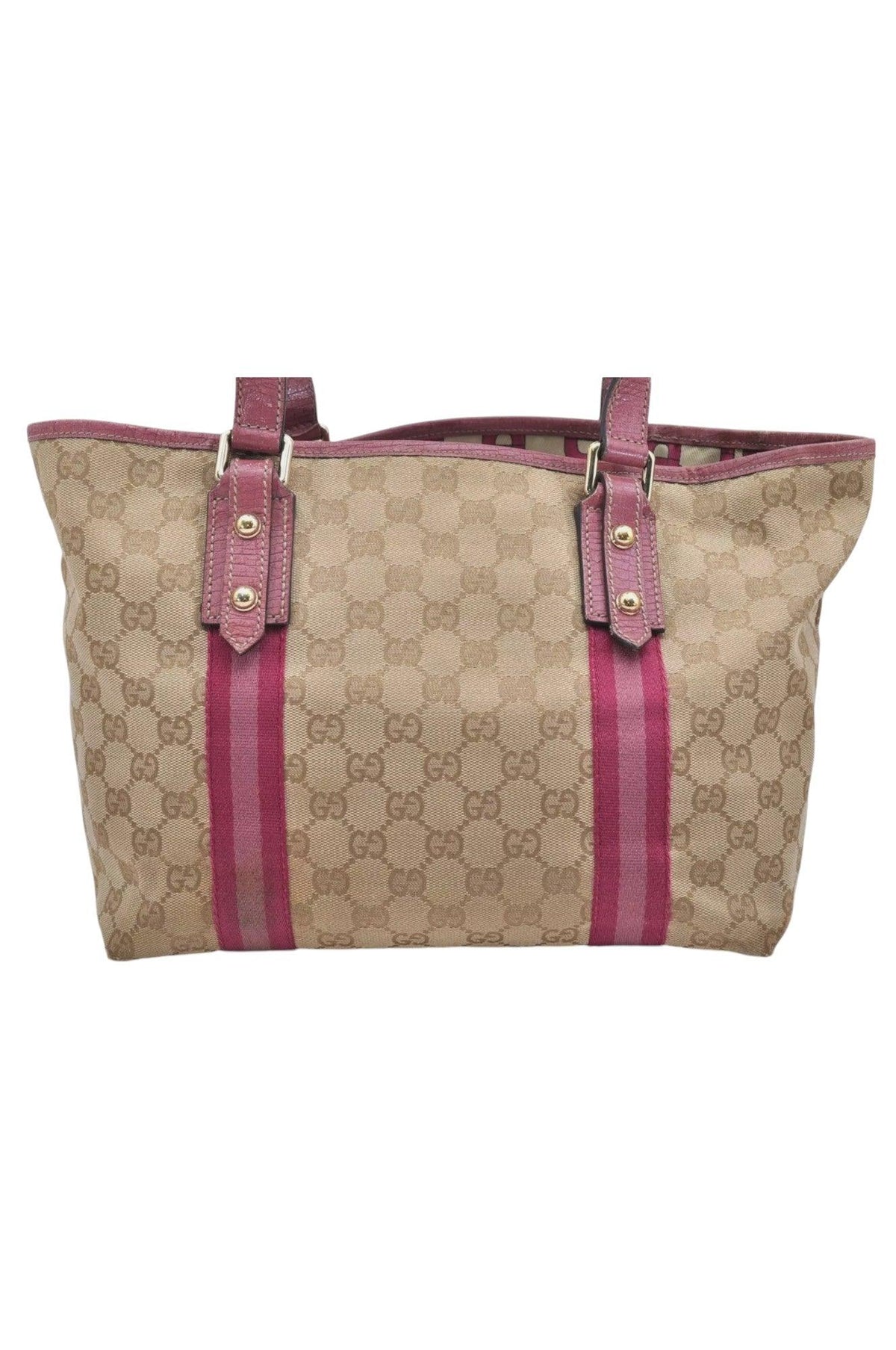 GUCCI Sherry Line Shoulder Tote Bag GG Canvas Leather Beige 7192K - Velora Luxury Fashion