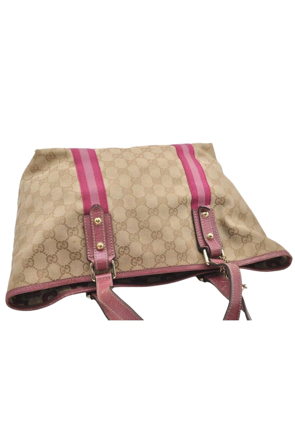 GUCCI Sherry Line Shoulder Tote Bag GG Canvas Leather Beige 7192K - Velora Luxury Fashion