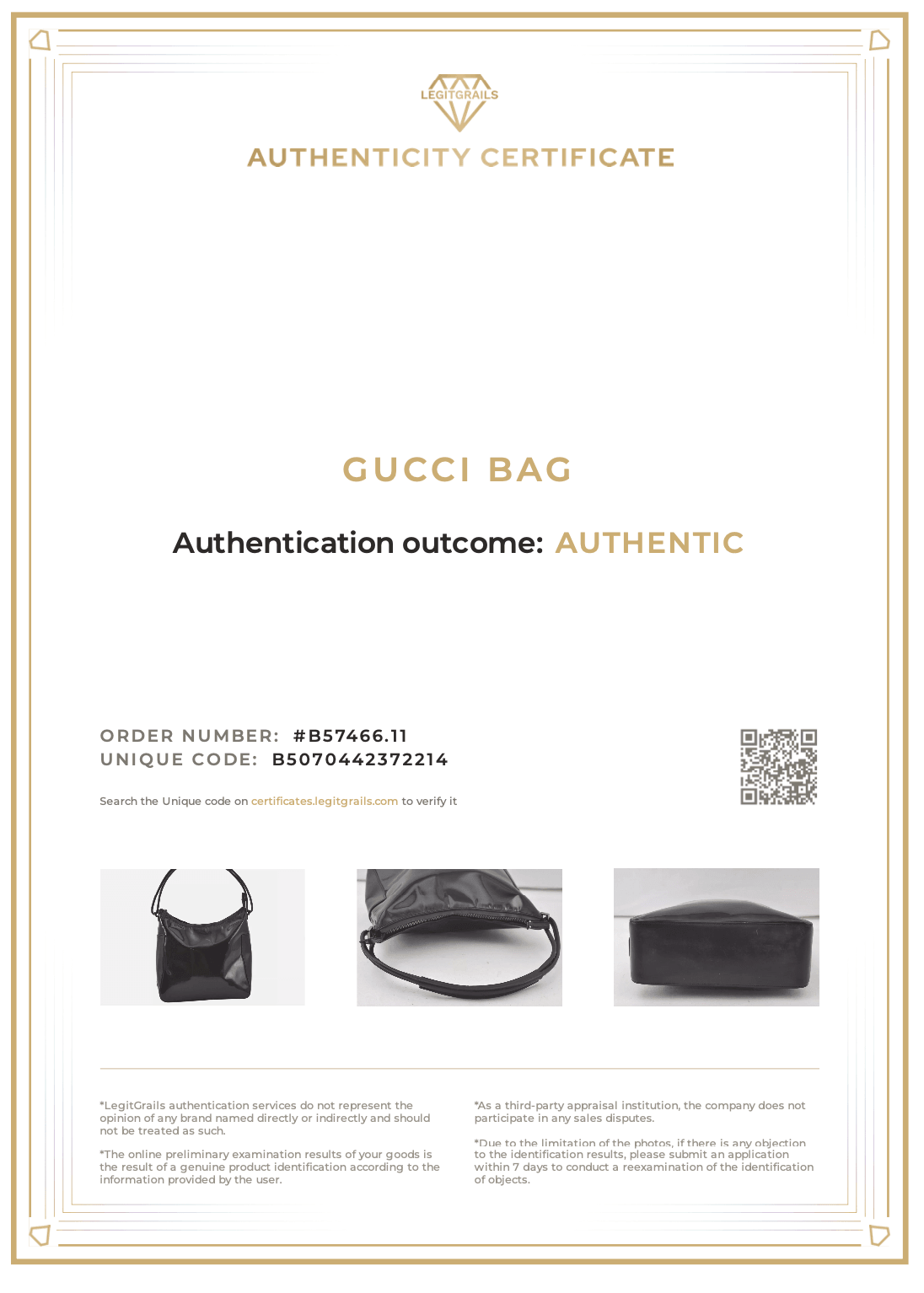 GUCCI Shoulder Hand Bag Purse Enamel Leather 0013766 Black 7891K - Velora Luxury Fashion