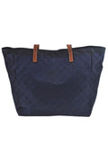 GUCCI Vintage Hand Tote Bag GG Nylon Leather Navy Blue L0937 - Velora Luxury Fashion