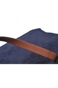 GUCCI Vintage Hand Tote Bag GG Nylon Leather Navy Blue L0937 - Velora Luxury Fashion