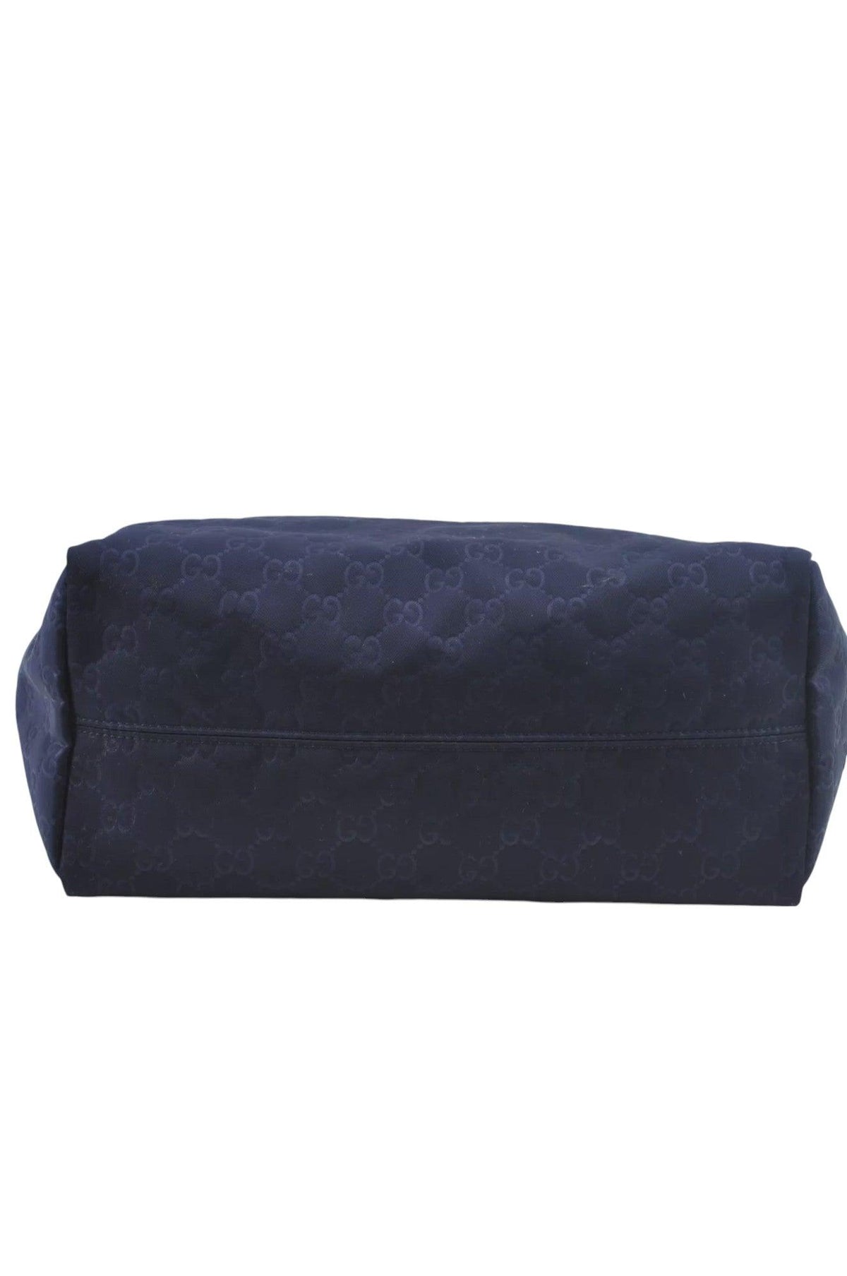 GUCCI Vintage Hand Tote Bag GG Nylon Leather Navy Blue L0937 - Velora Luxury Fashion