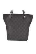 GUCCI Vintage Shoulder Tote Bag GG Canvas Leather 31244 Black 7900K - Velora Luxury Fashion