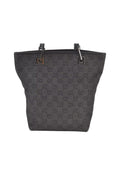 GUCCI Vintage Shoulder Tote Bag GG Canvas Leather 31244 Black 7900K - Velora Luxury Fashion