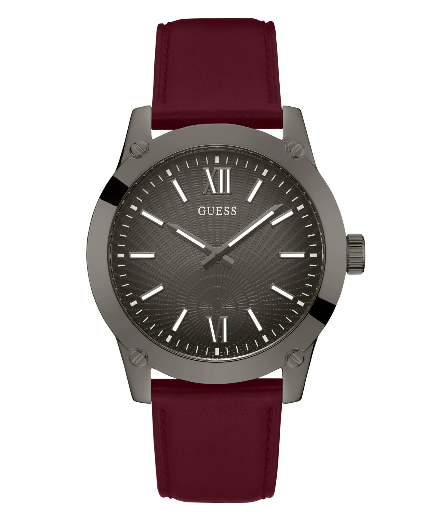 GUESS 44mm Gunmetal & Red Men's Watch - Velora Luxury Fashion