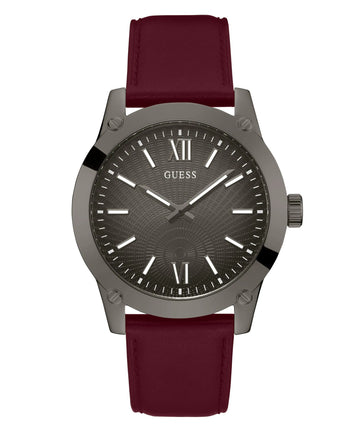 GUESS 44mm Gunmetal & Red Men's Watch - Velora Luxury Fashion