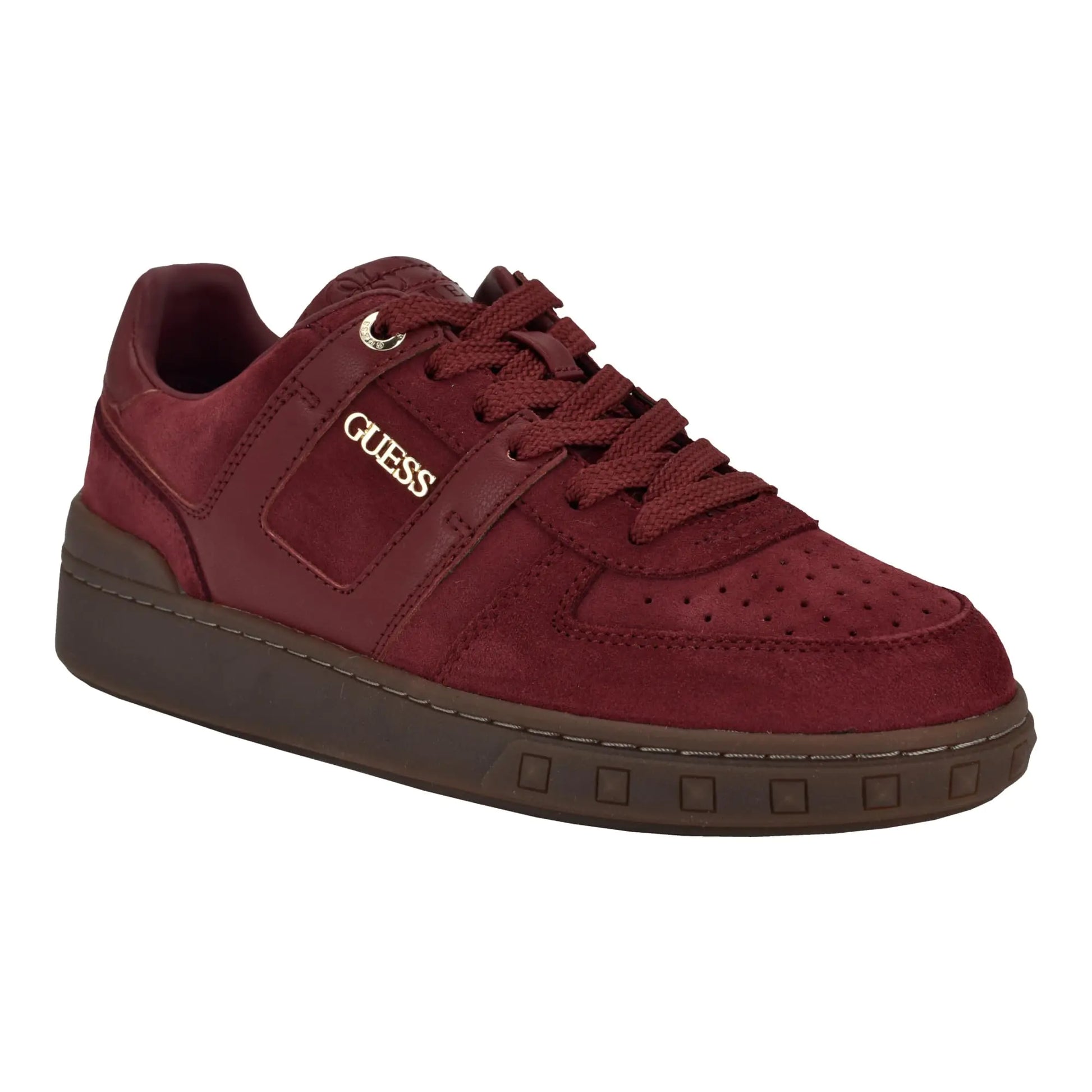 GUESS INART Dark Red Suede Sneakers 9.5 - Velora Luxury Fashion