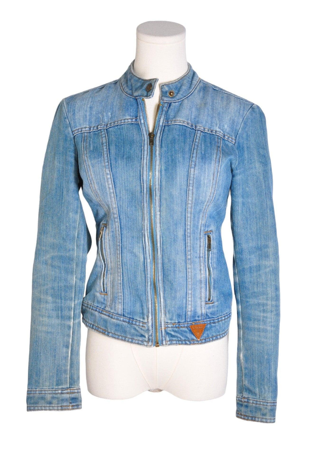 GUESS Women Denim Jackets Regular fit in Blue - S - Velora Luxury Fashion