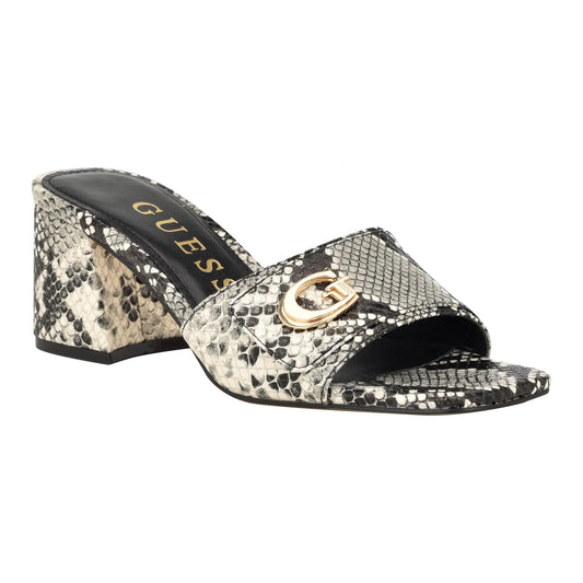 GUESS Womens GALLAI Heeled Sandal Black 003 9.5 - Velora Luxury Fashion