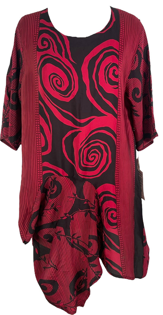 PRC6544 Avatar Pure Silk Self Pocket Tunic Dress - Velora