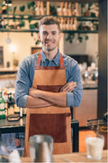 Genuine Leather Suede Apron -  Saddle Brown - Velora Luxury Fashion