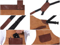 Genuine Leather Suede Apron -  Saddle Brown - Velora Luxury Fashion