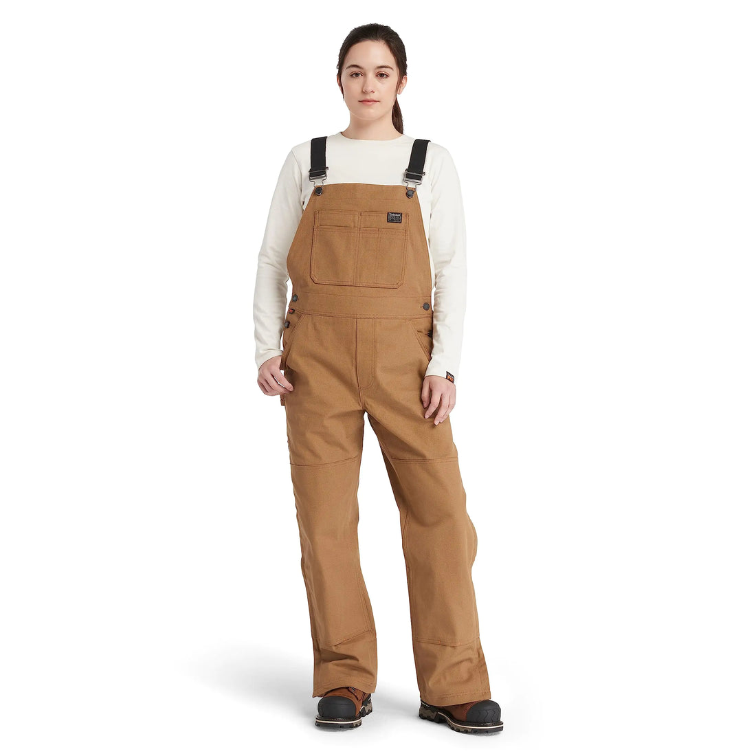Timberland PRO Womens Gritman Bib Overalls Dark Wheat X-Large Short