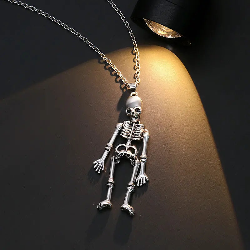 Ghost Festival Ghost Skull Bat Pumpkin Head Pendant Necklace - Velora