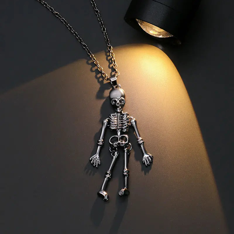 Ghost Festival Ghost Skull Bat Pumpkin Head Pendant Necklace - Velora