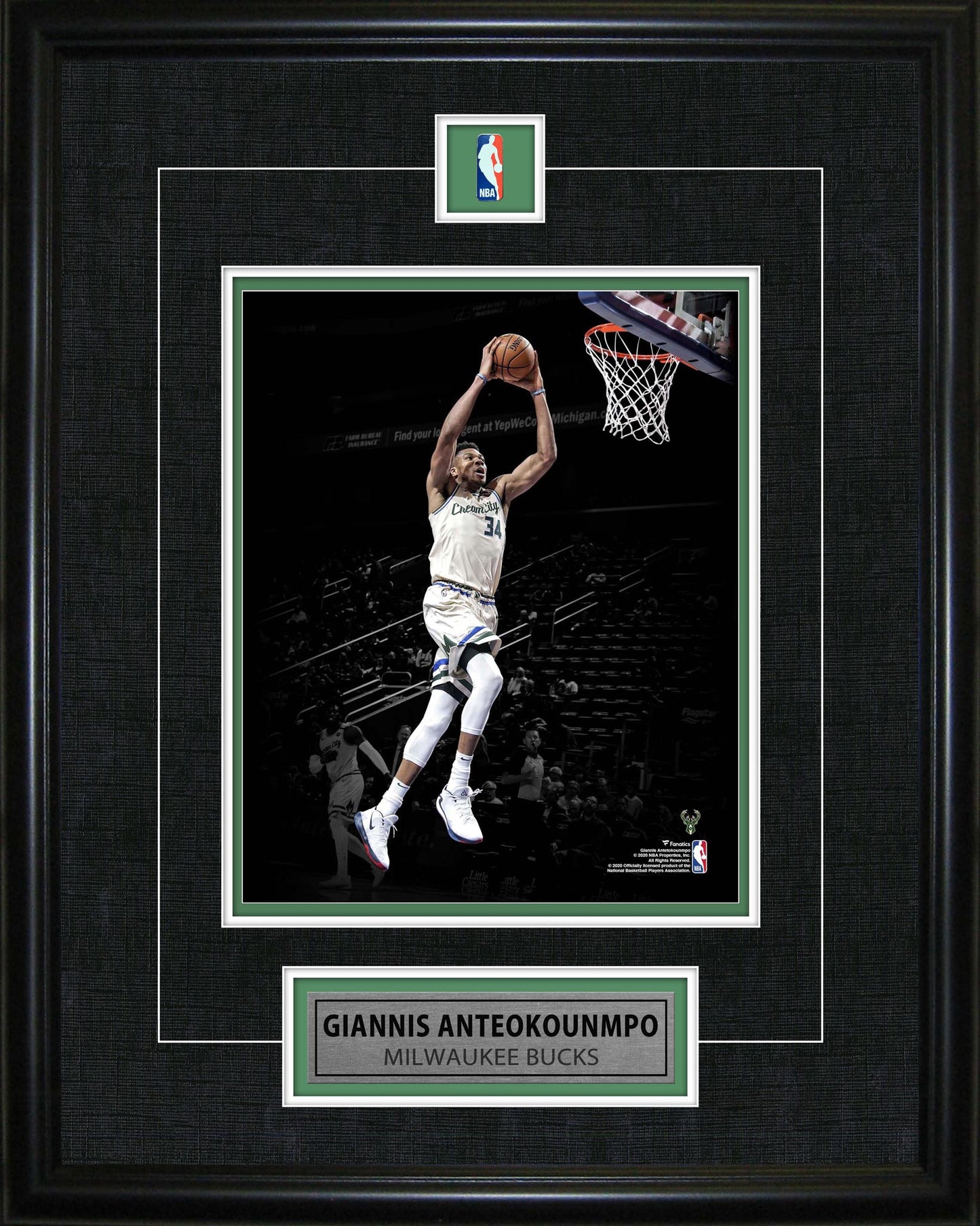 Giannis Antetokounmpo Framed Pin & Plate Bucks - Velora Luxury Fashion