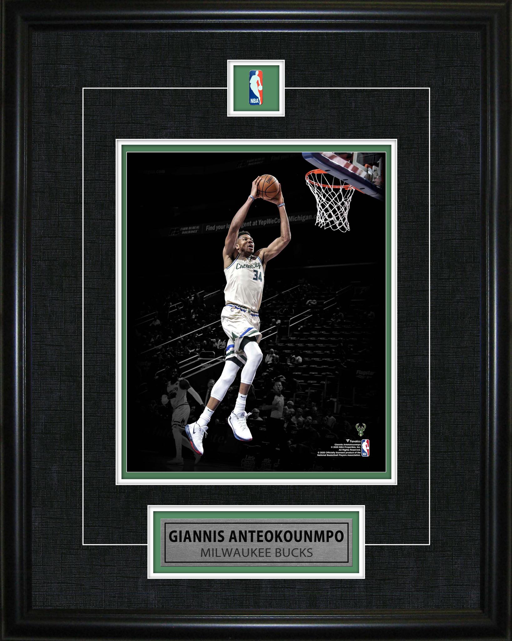 Giannis Antetokounmpo Framed Pin & Plate Bucks - Velora Luxury Fashion