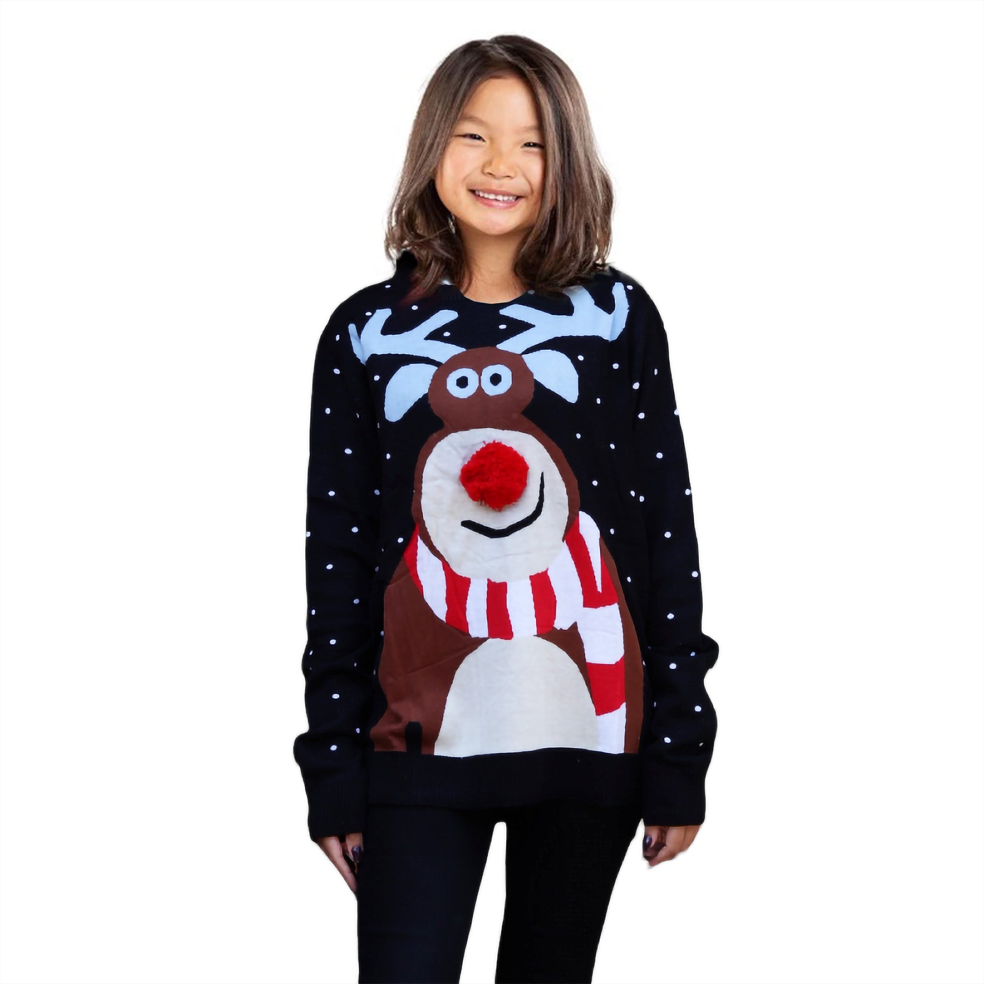 Girl Nosy Reinder Sweater - Velora Luxury Fashion