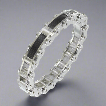 GoSteel Men's Stainless Steel Bike Link Bracelet - Velora Luxury Fashion