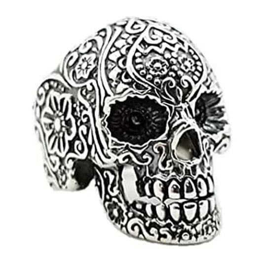 GoSteel Men's Sugar Skull Ring - Velora Luxury Fashion