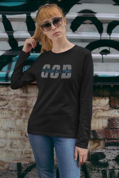 God Is Good All the Time Rhinestone Shirt – Christian Sparkle Bling Apparel | Blingdazzel