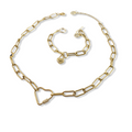 Gold Heart and Lock Set - Velora Luxury Fashion