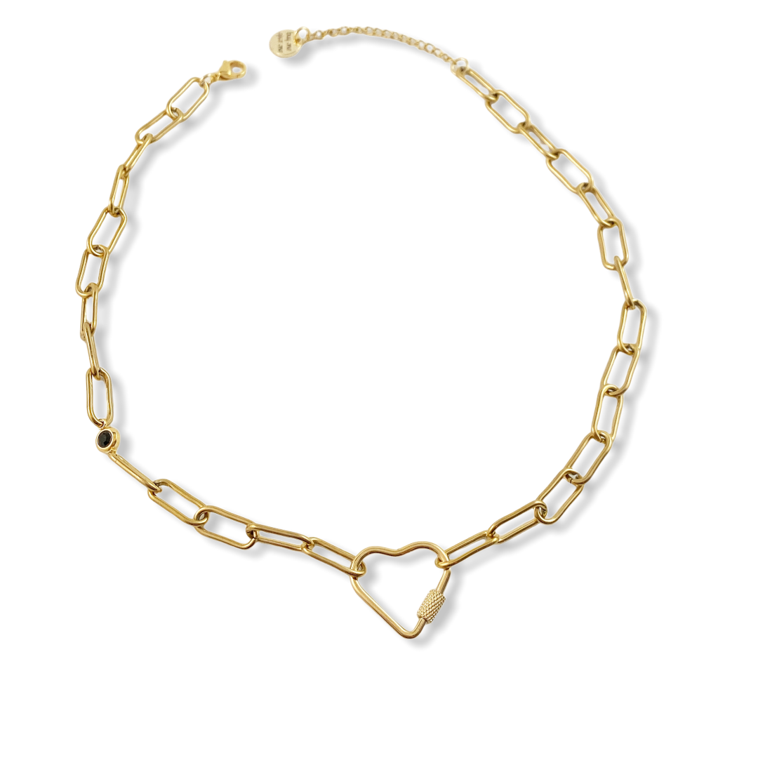 Gold Heart and Lock Set - Velora Luxury Fashion